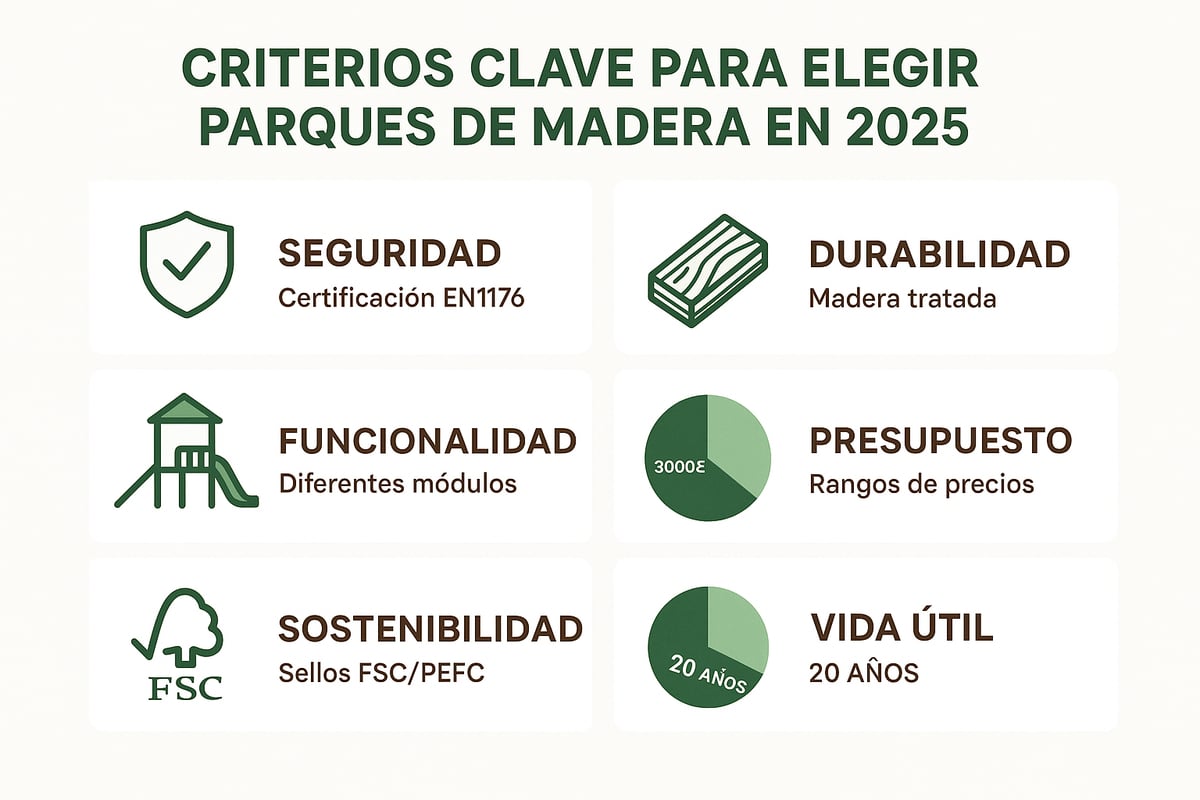Criterios clave para elegir un parque de madera en 2025