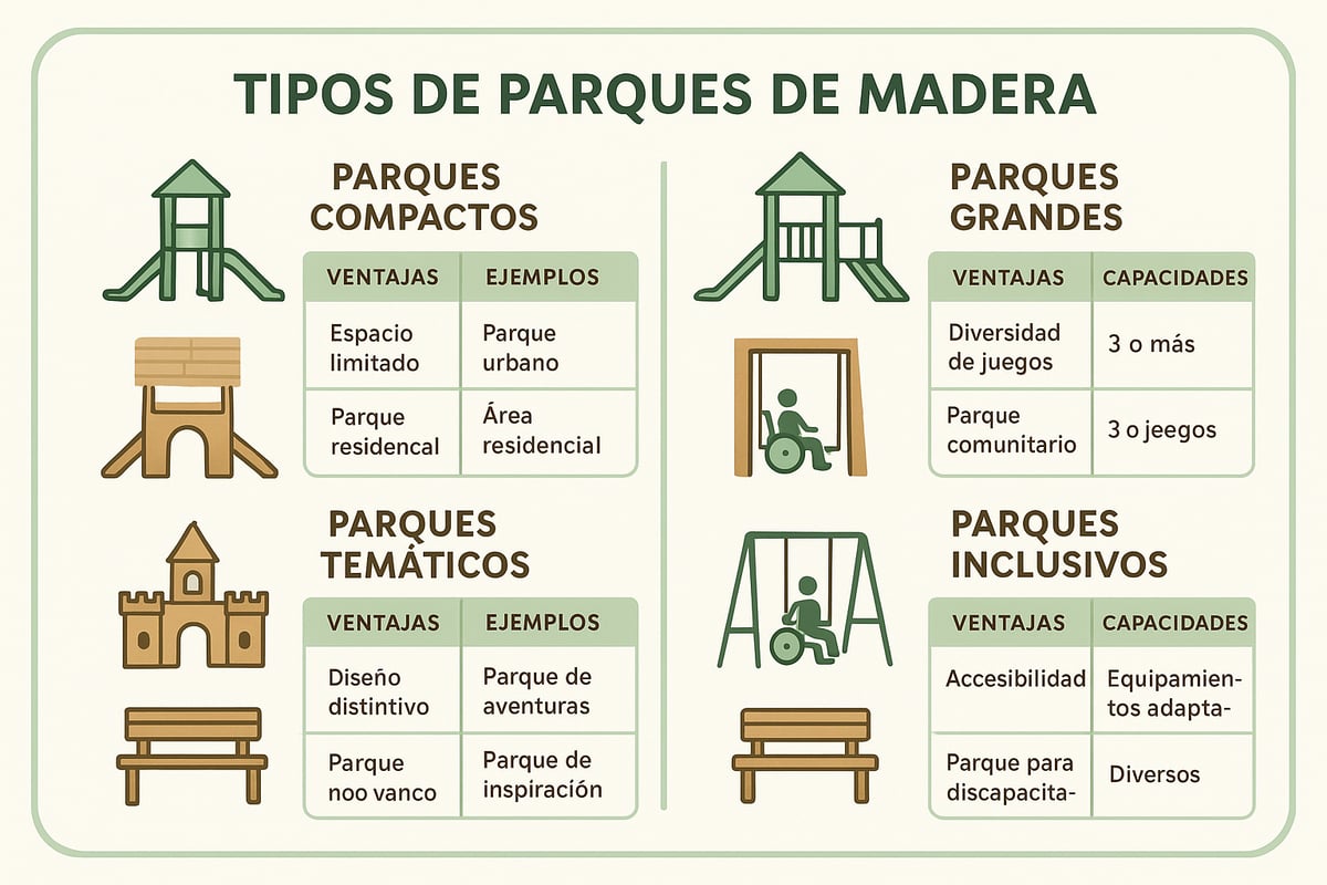 Tipos de parques de madera: modelos y funcionalidades