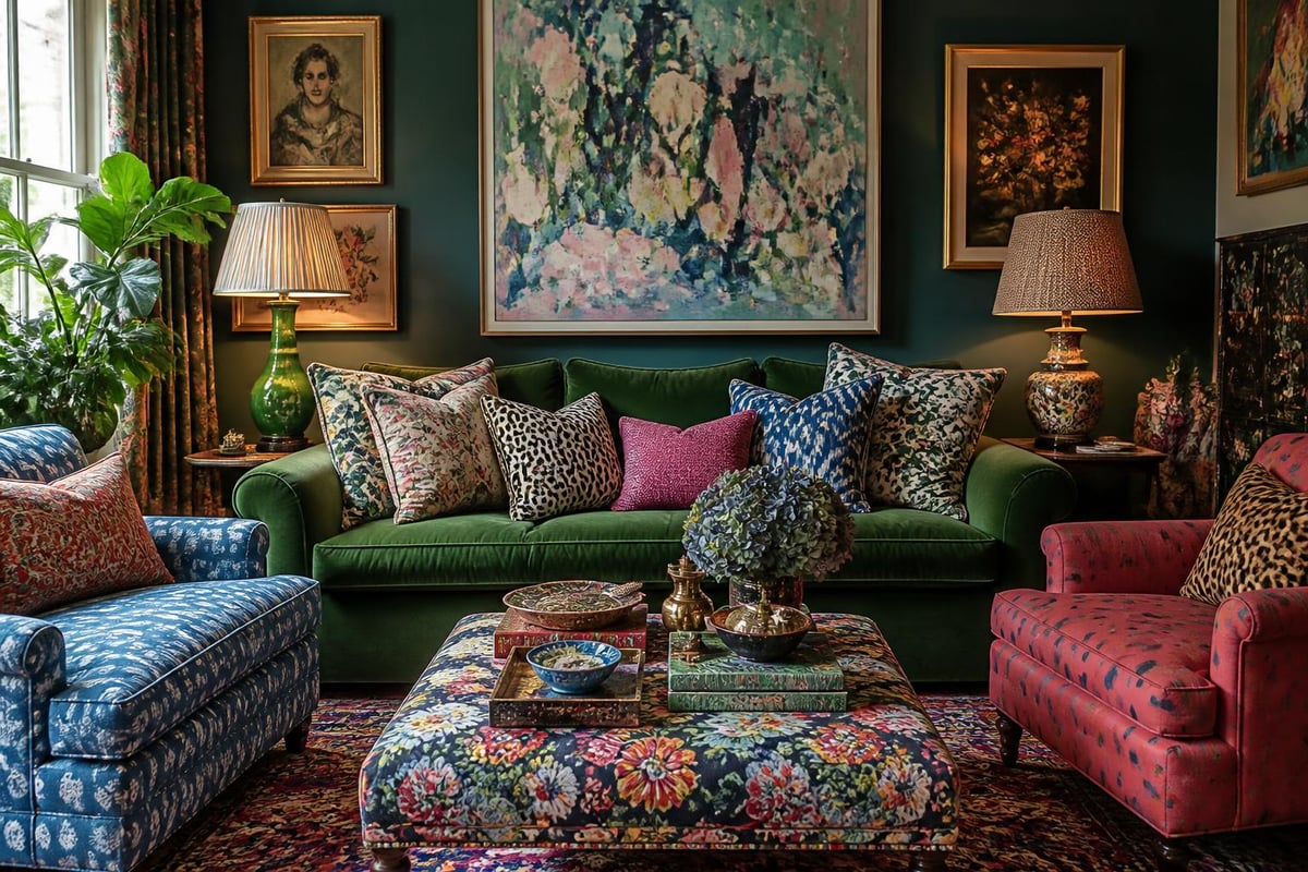 Pattern mixing in maximalist rooms