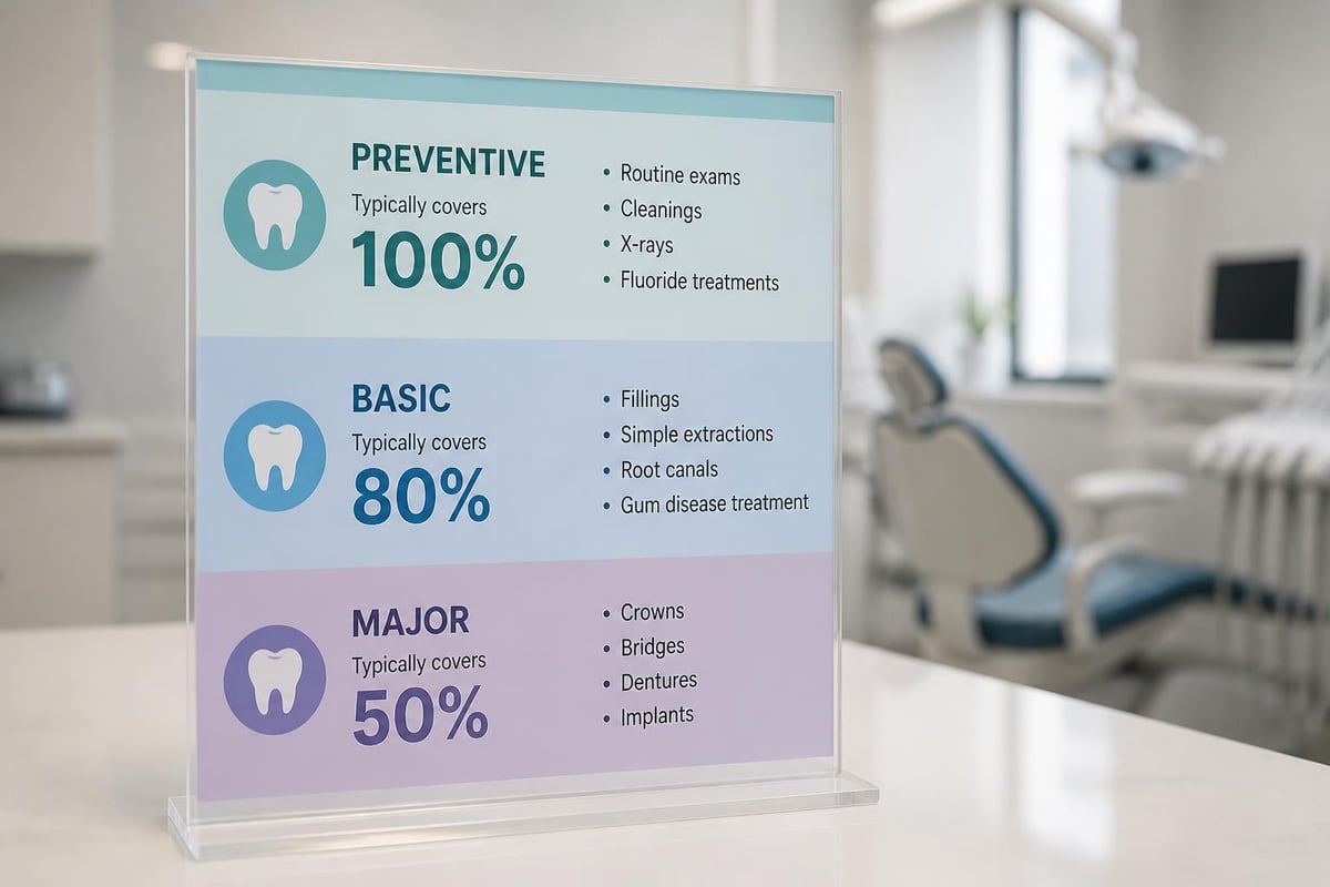 Dental insurance coverage tiers