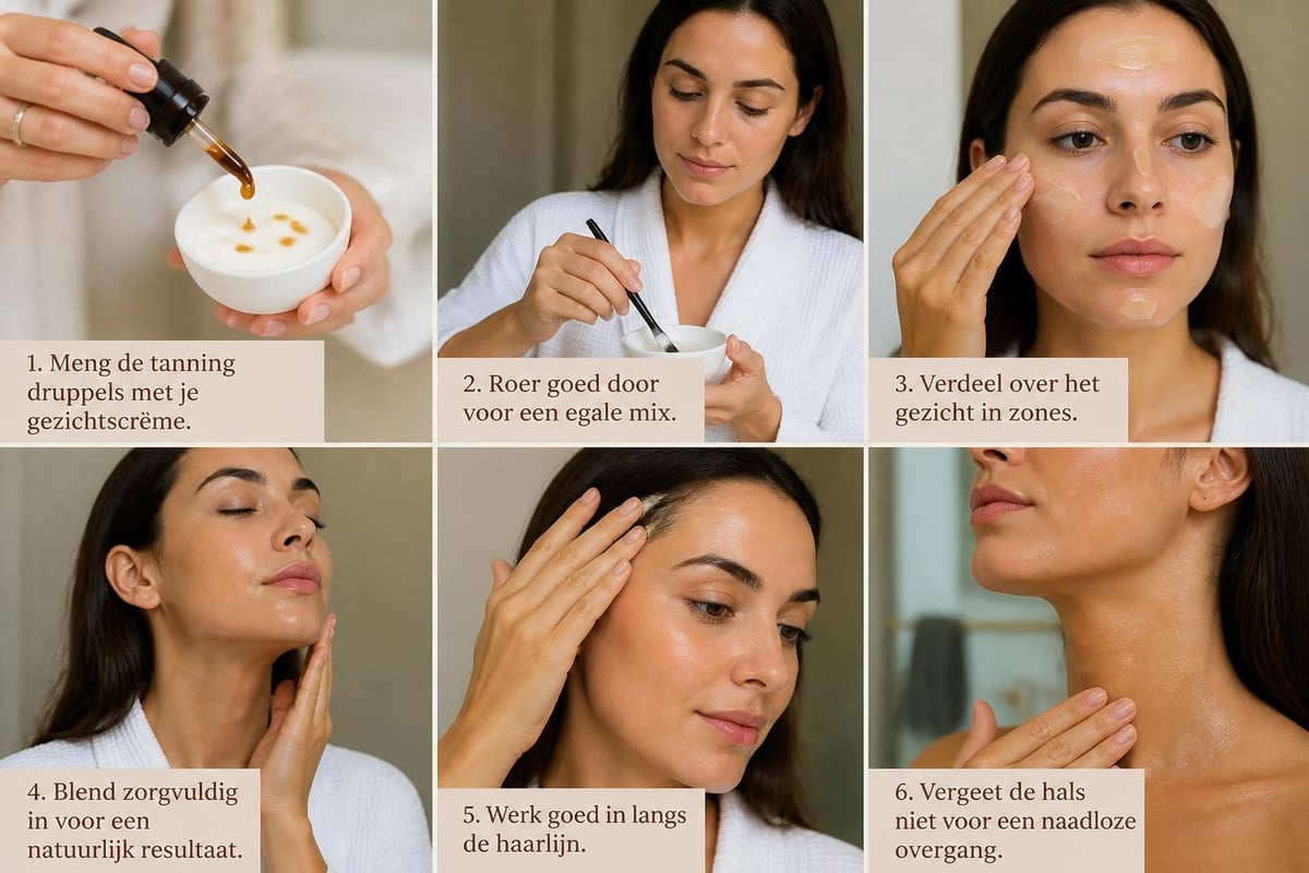 Aanbrengen van tanning drops