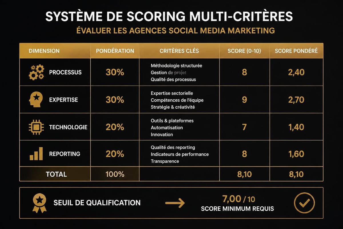 Grille d'évaluation agence social media