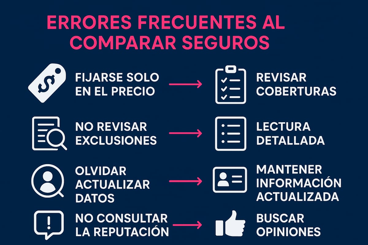 Errores frecuentes al comparar seguros y cómo evitarlos