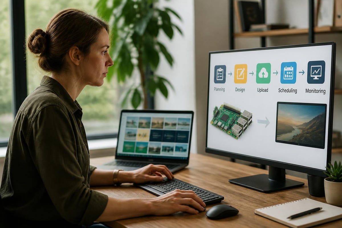 Digital signage content workflow