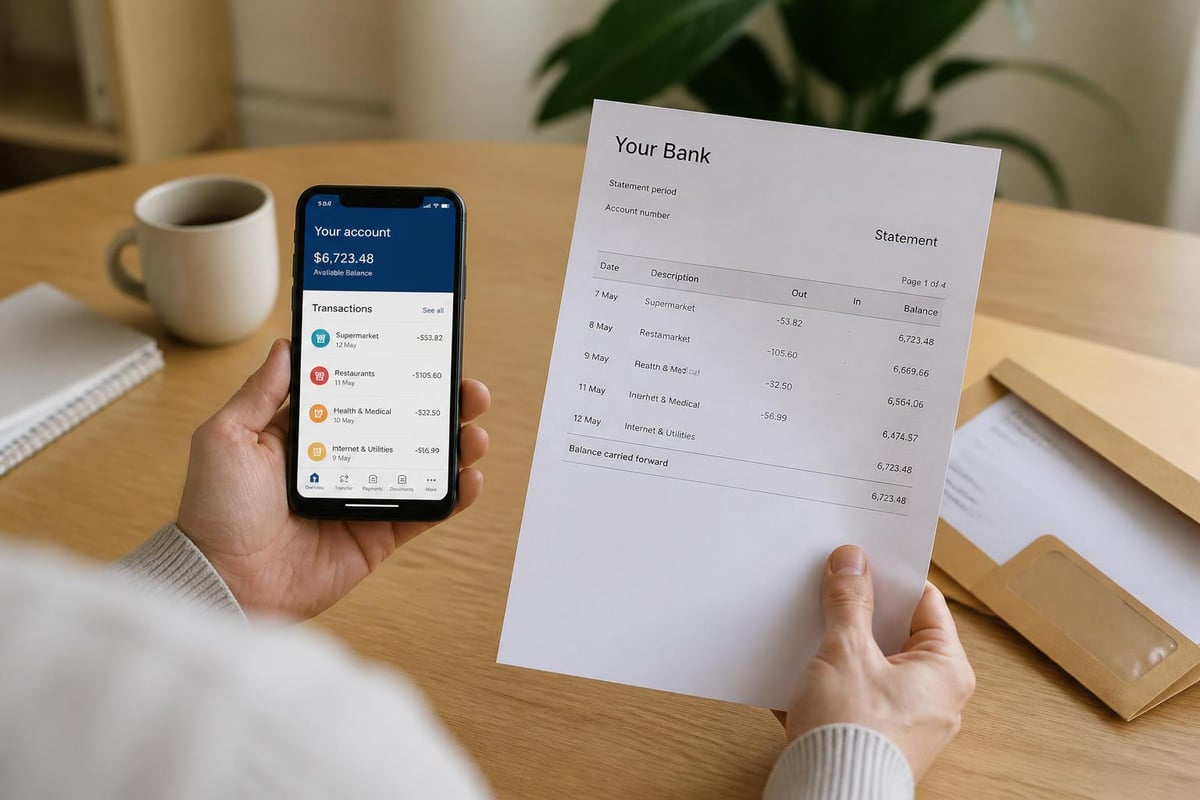 Bank statement delivery methods