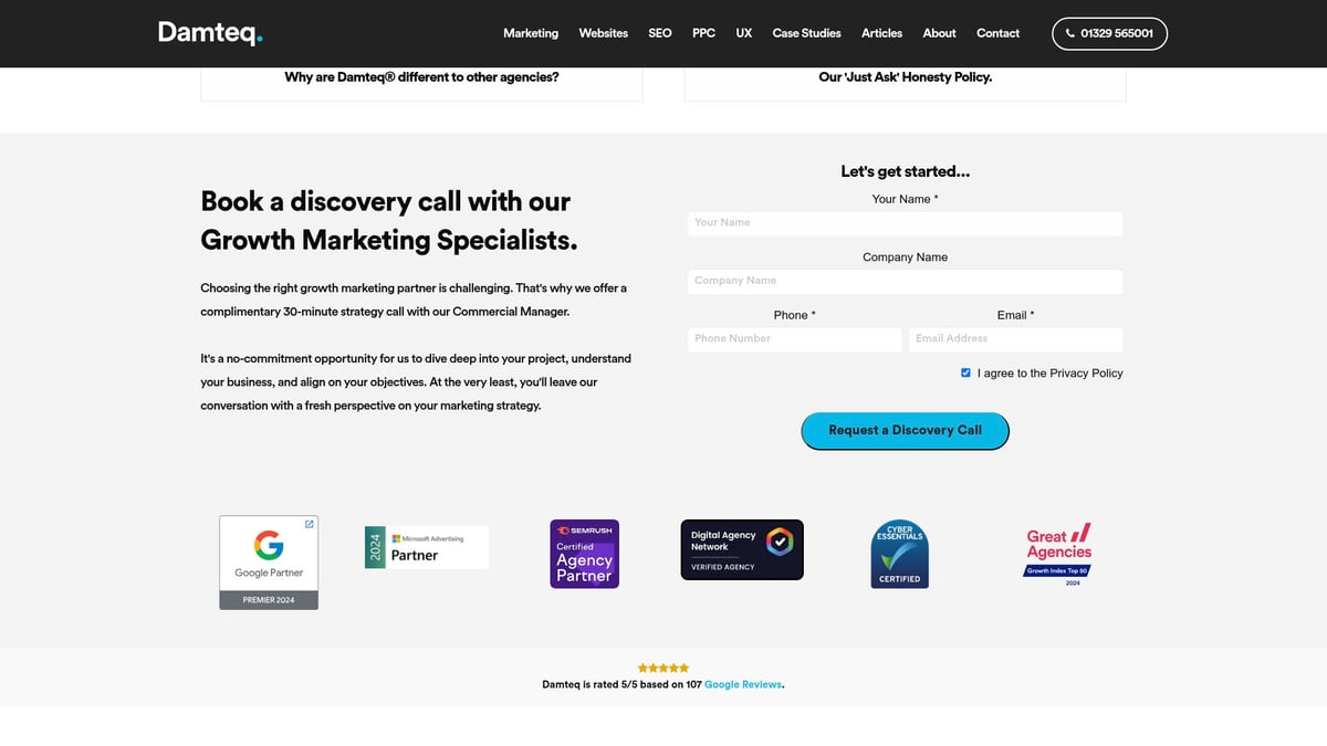 7 Leading Web Design Agency London Choices for 2026 - Damteq