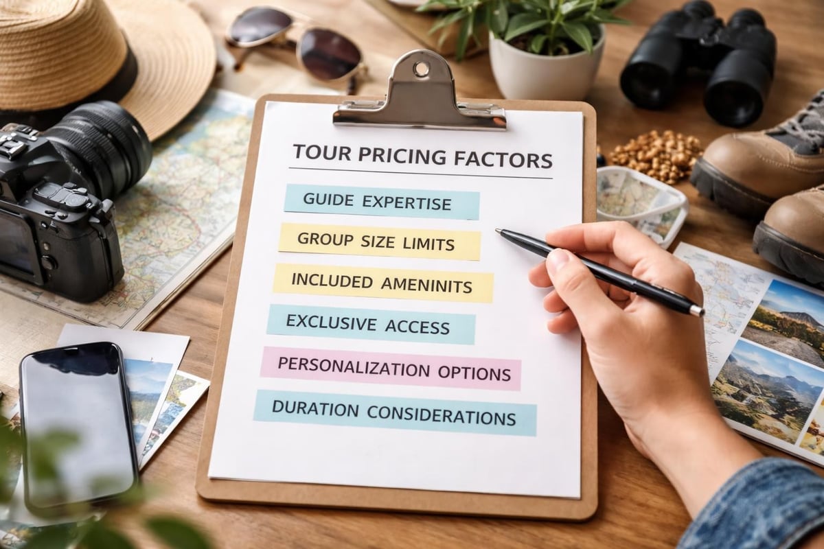 Tour pricing value components