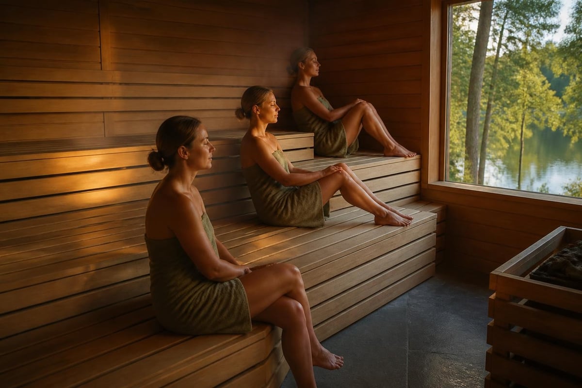 Vertical temperature gradient in sauna