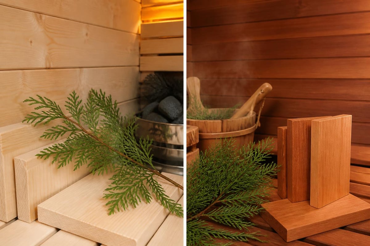 Premium Canadian timber species used in sauna construction