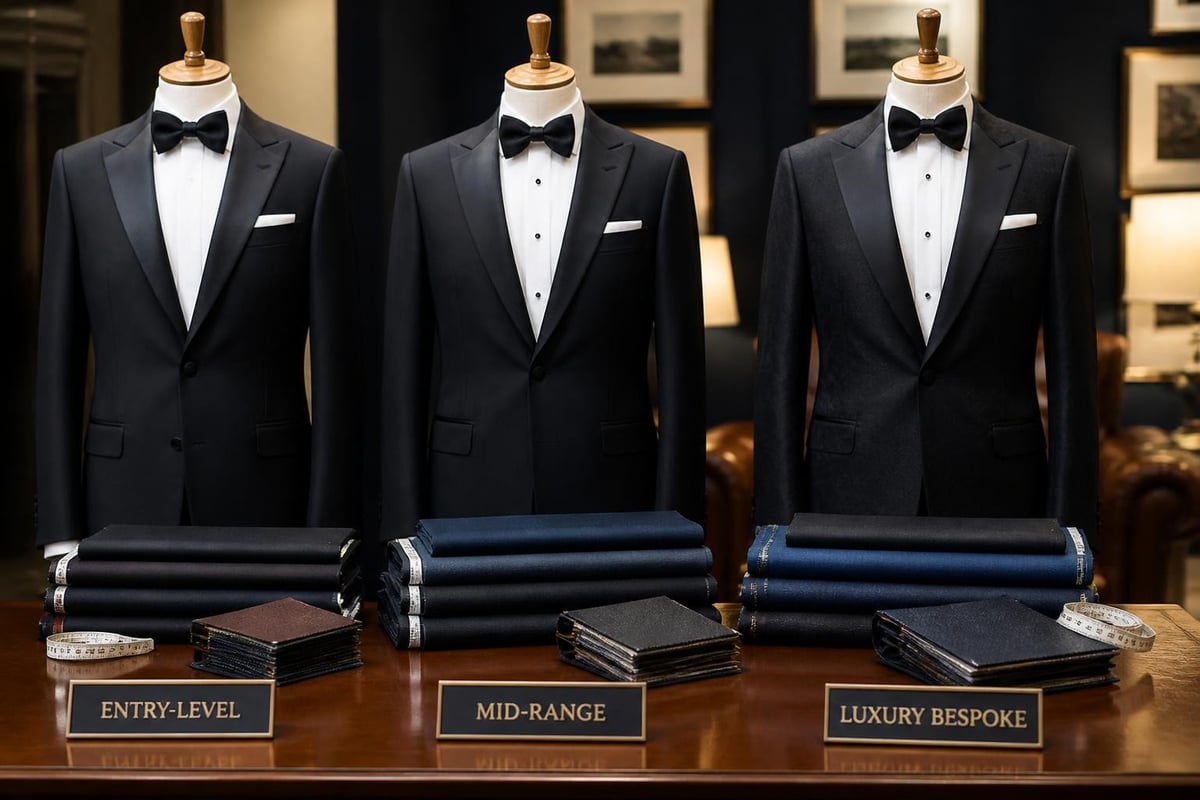 Bespoke tuxedo pricing tiers