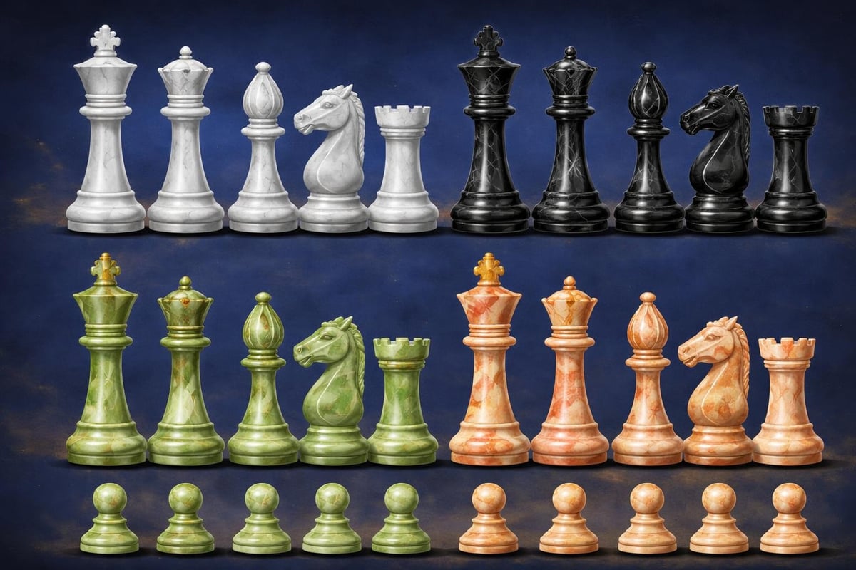 Marble chess piece varieties