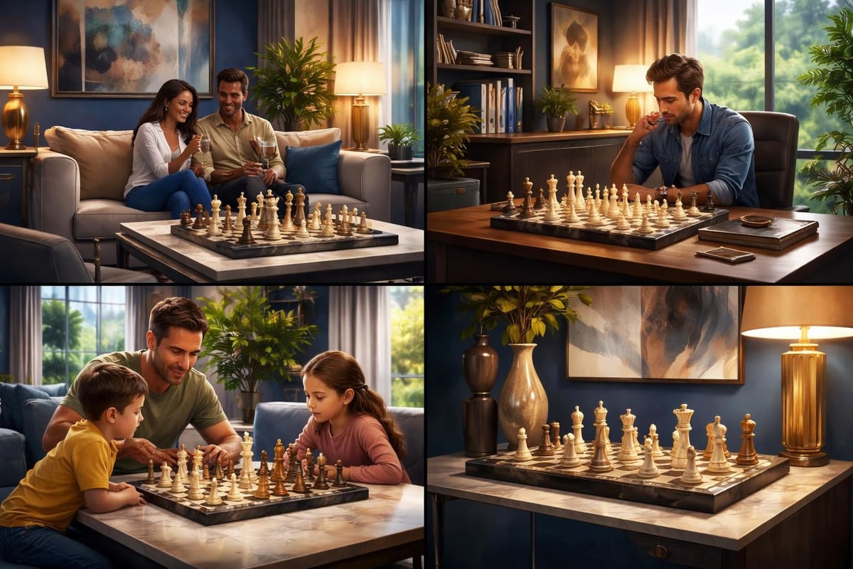 Marble chess in modern homes