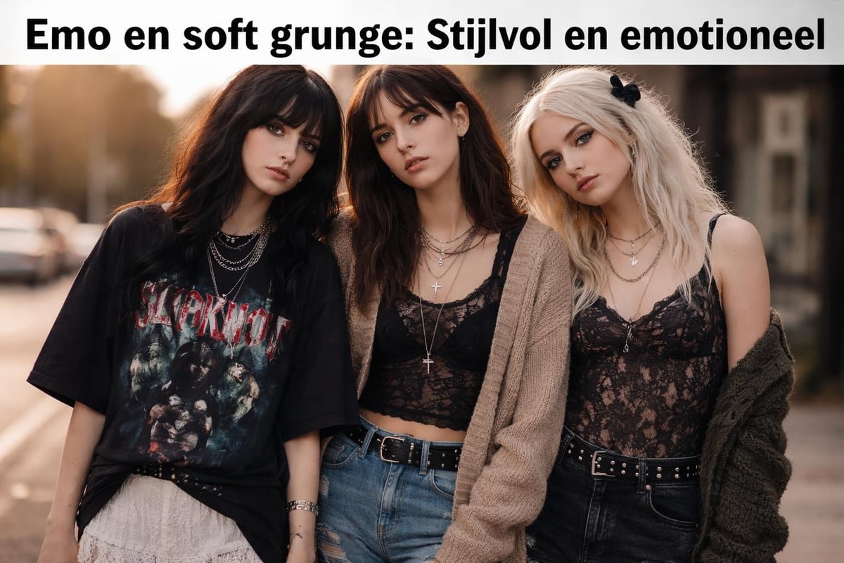 Romantic emo fashion layering