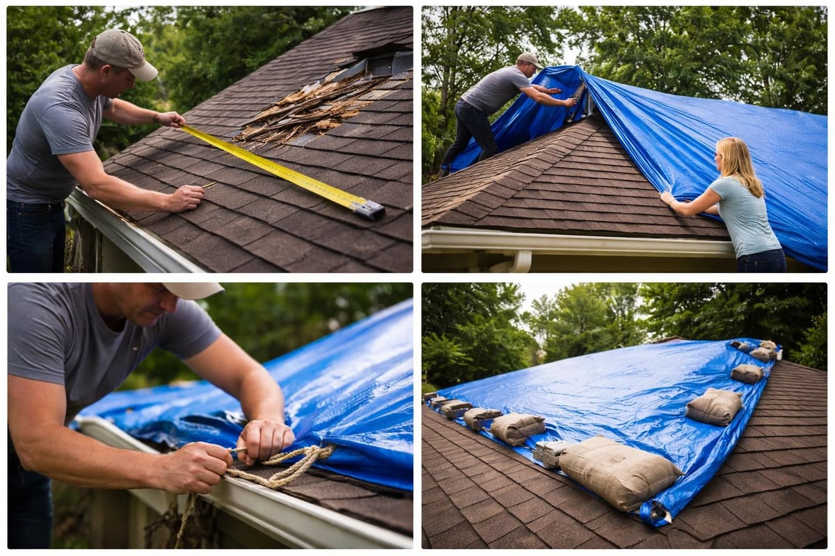 Proper emergency tarping technique