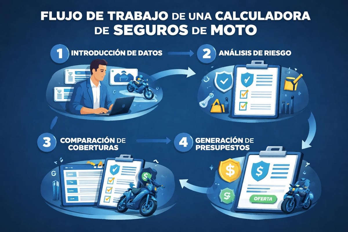 Calculadora de Seguros Moto: Guía Completa 2026 1 Proceso de cálculo de seguro de moto