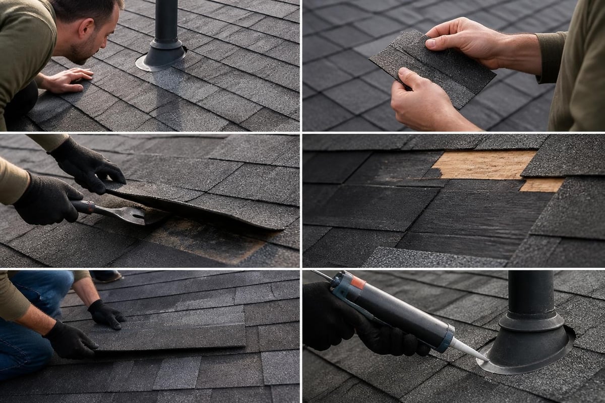 Professional shingle repair process