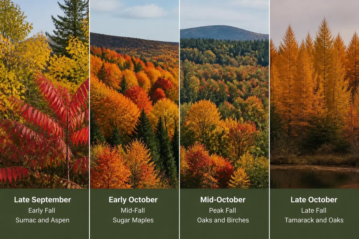 Maine tree species color change timing