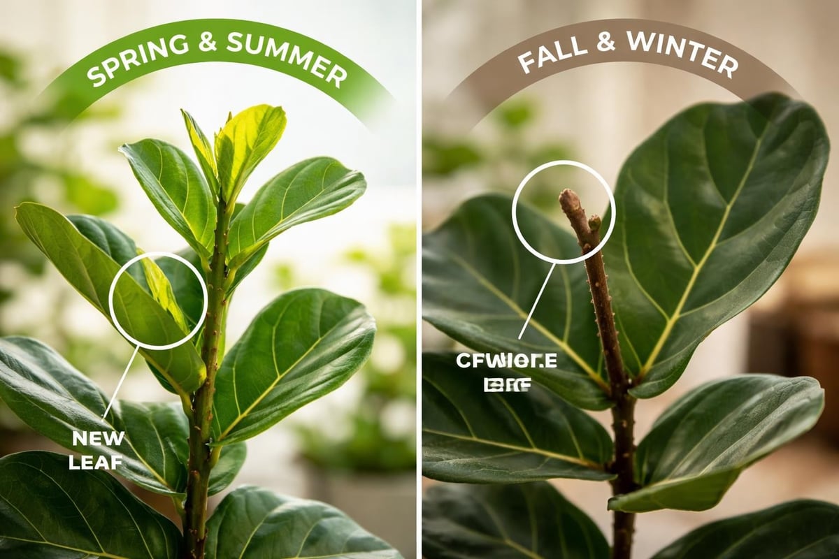 Fiddle leaf fig seasonal growth phases