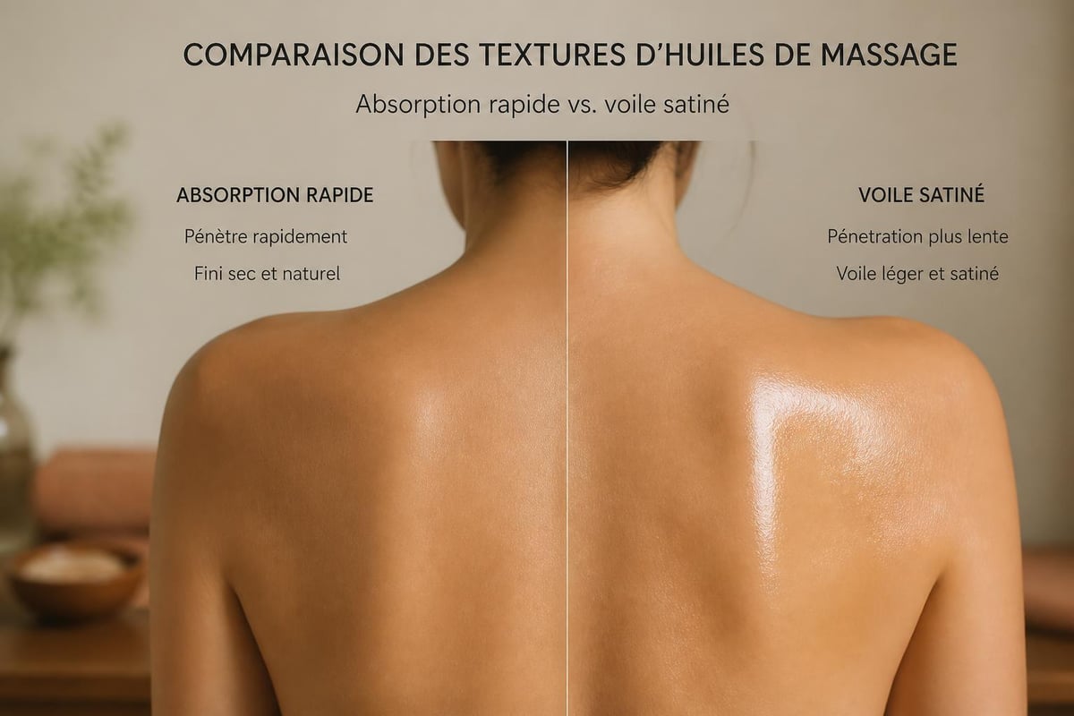 Huile de massage textures différentes
