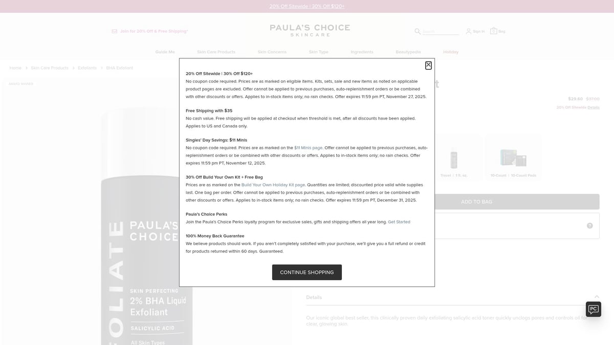 9 Essential Personal Care Brand Products to Try in 2025 - Paula’s Choice 2% BHA Liquid Exfoliant