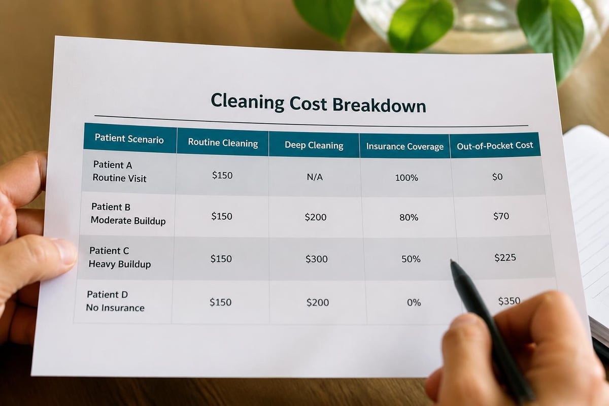 Dental cleaning cost breakdown
