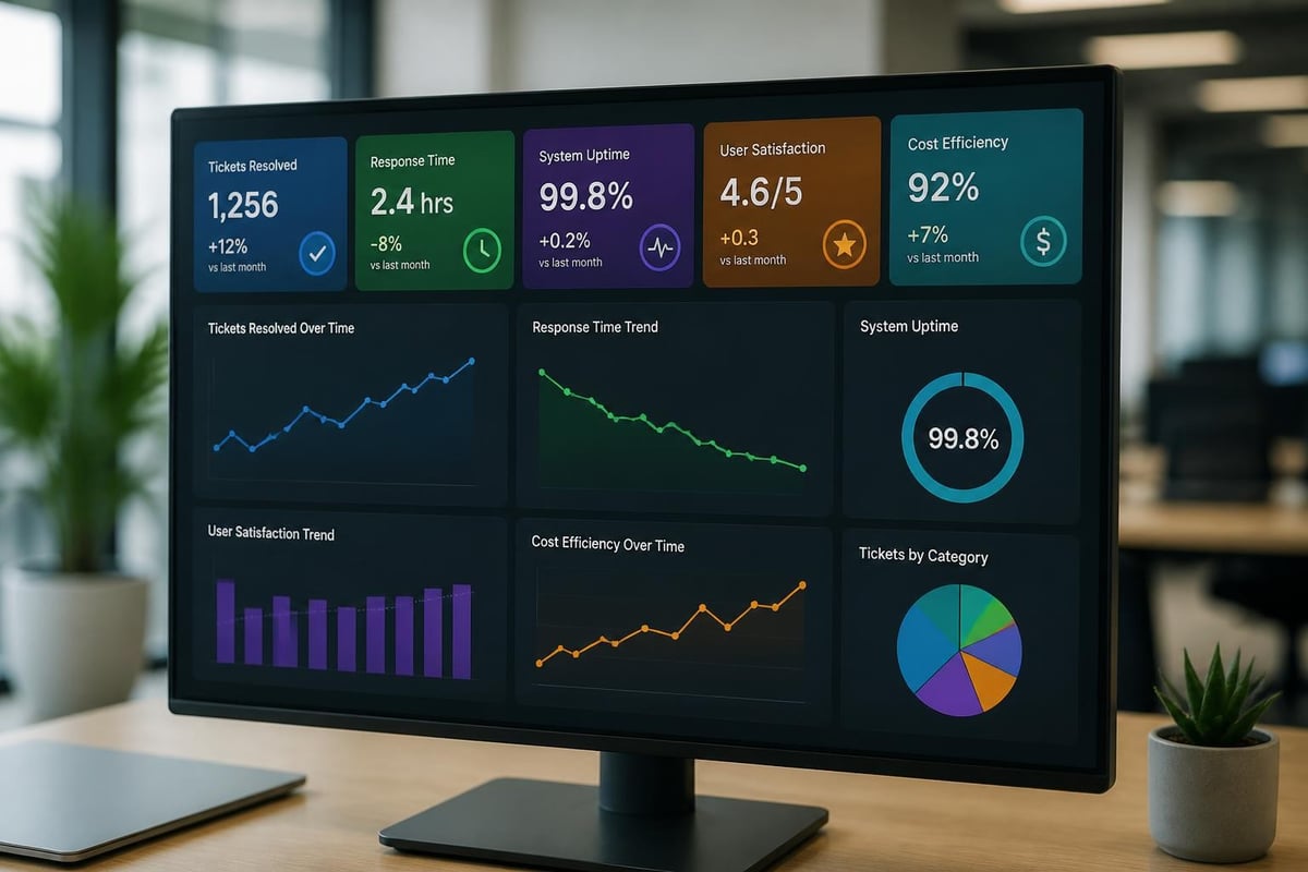 IT support metrics dashboard