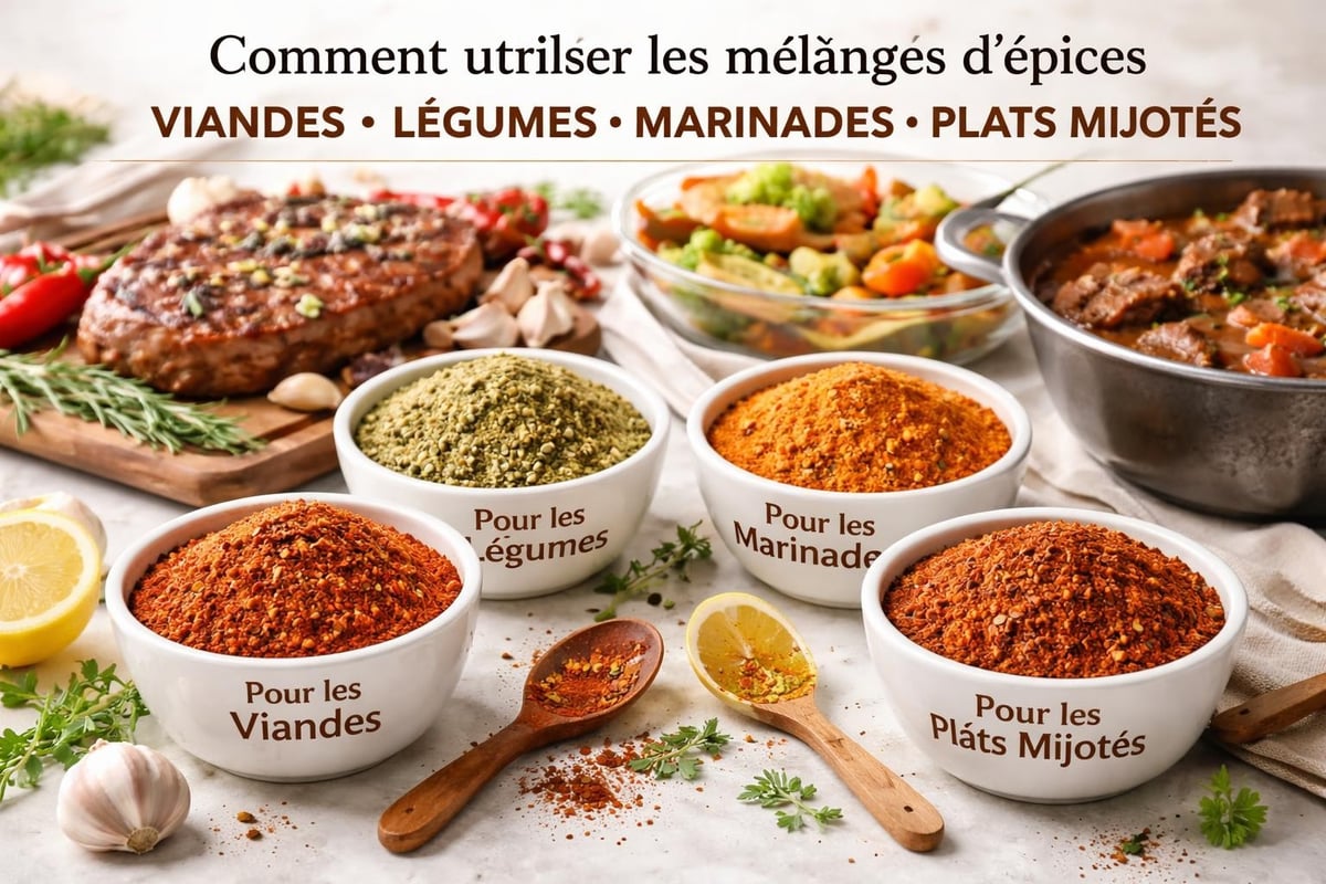 Applications culinaires mélanges épices