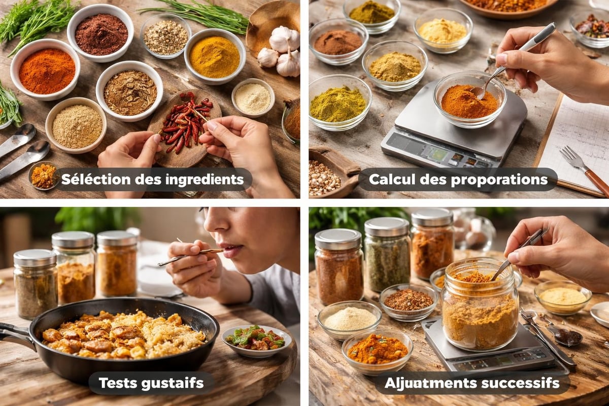 Processus création mélange épices