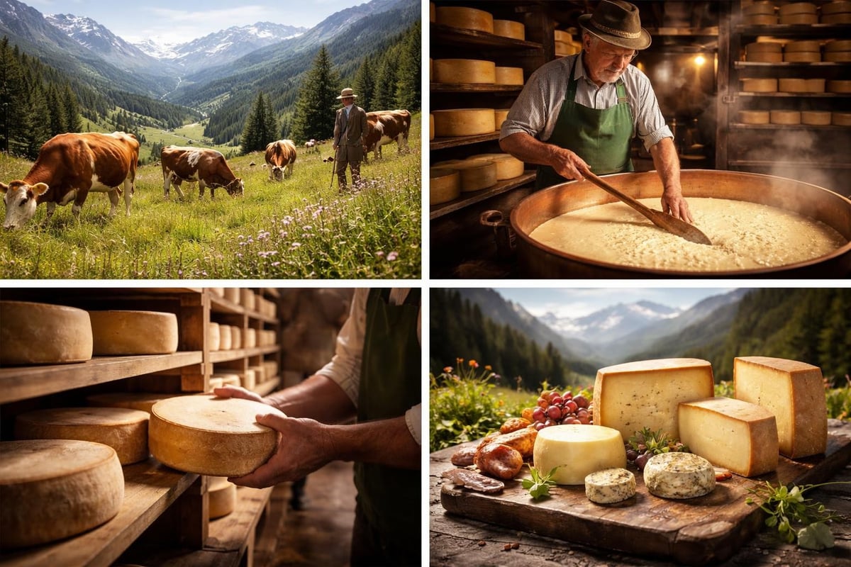 Alpine Käseherstellung