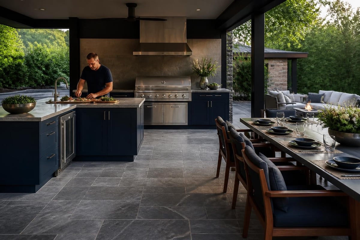 Outdoor kitchen layout zones