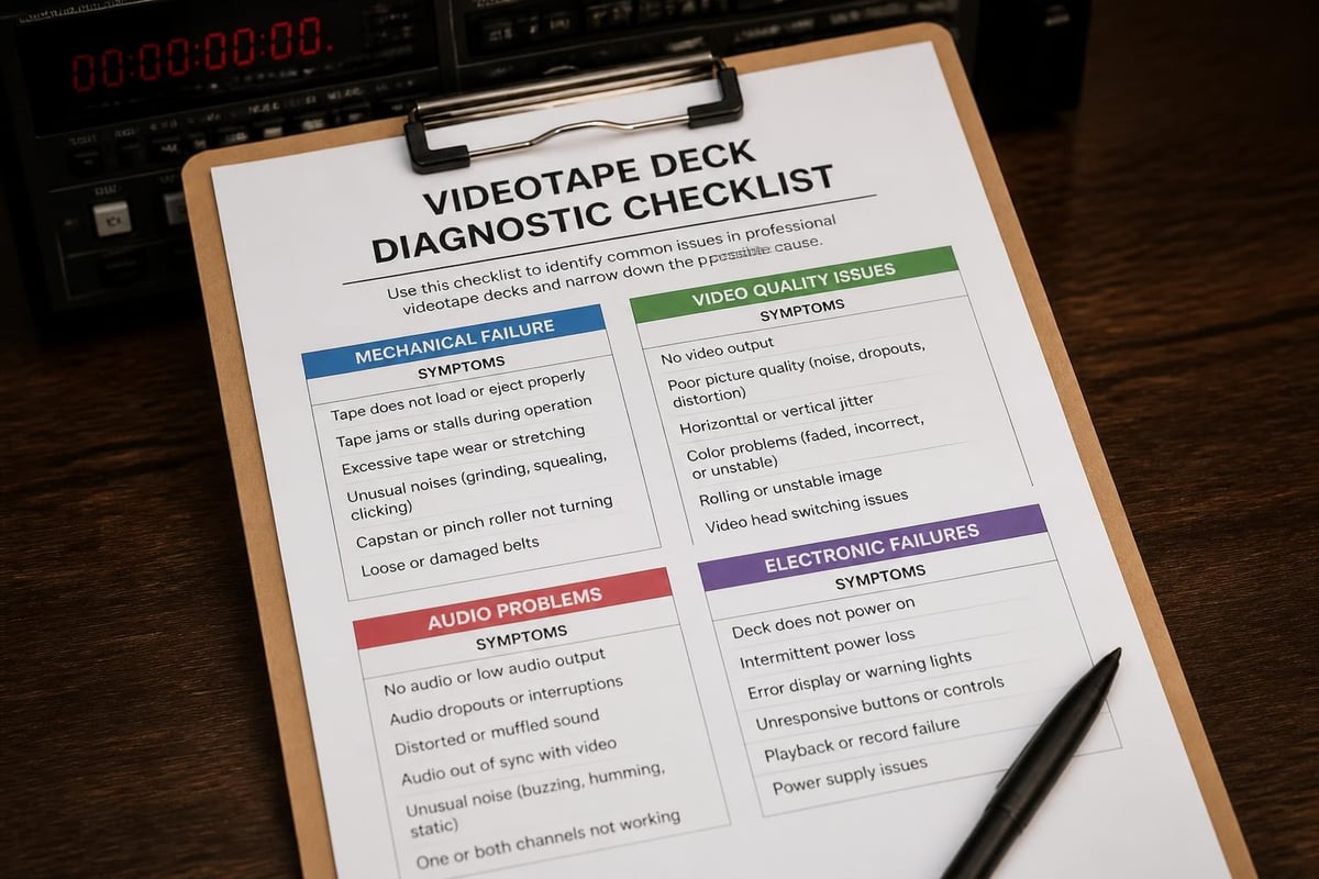 Common video recorder failure symptoms