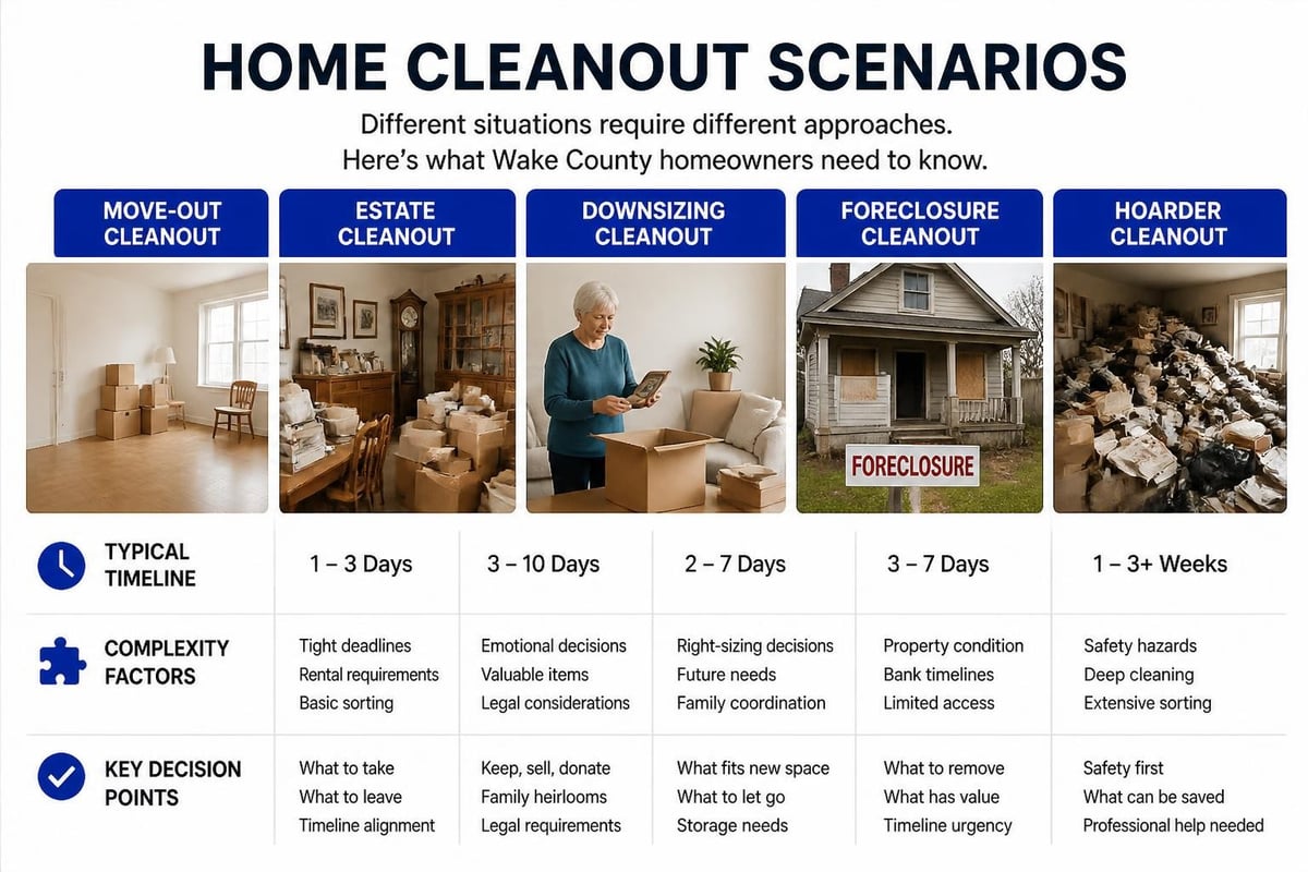 Home cleanout service timeline and categories