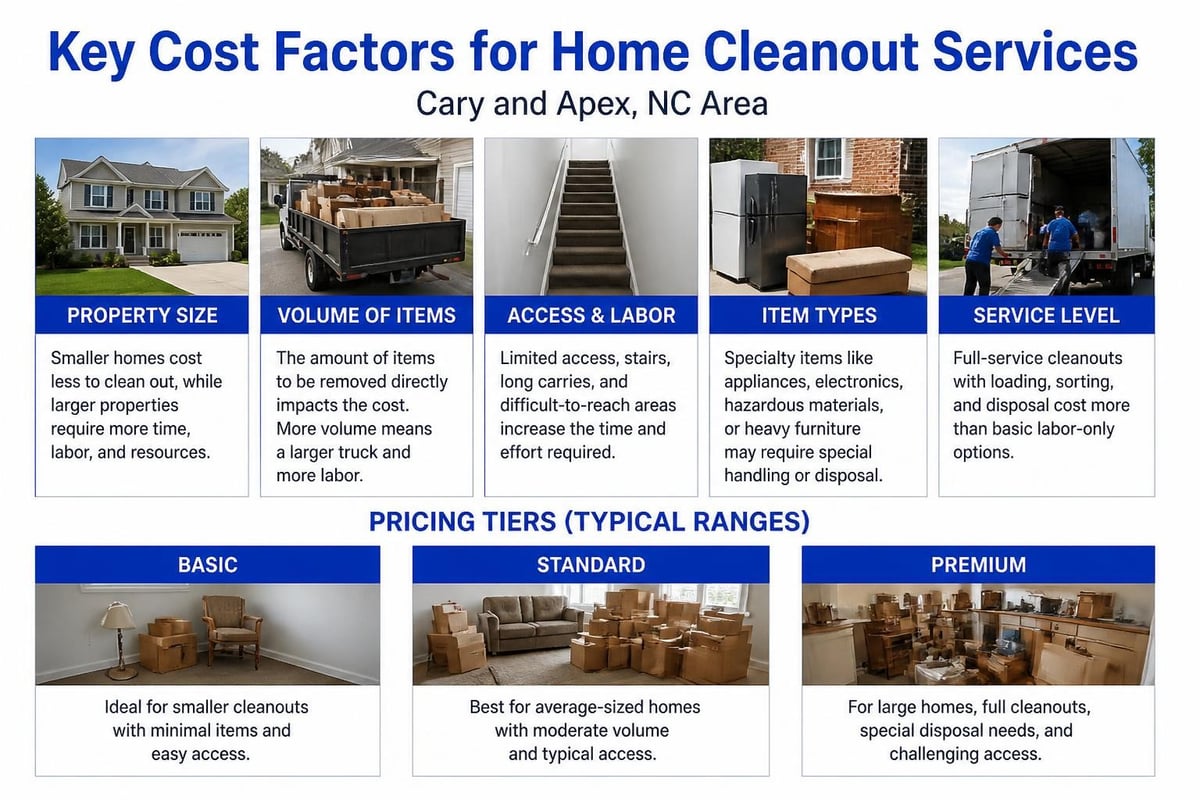 Home cleanout service cost factors