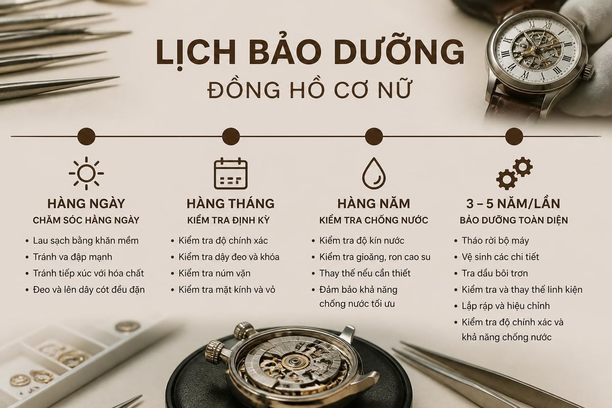 Lịch bảo dưỡng đồng hồ cơ
