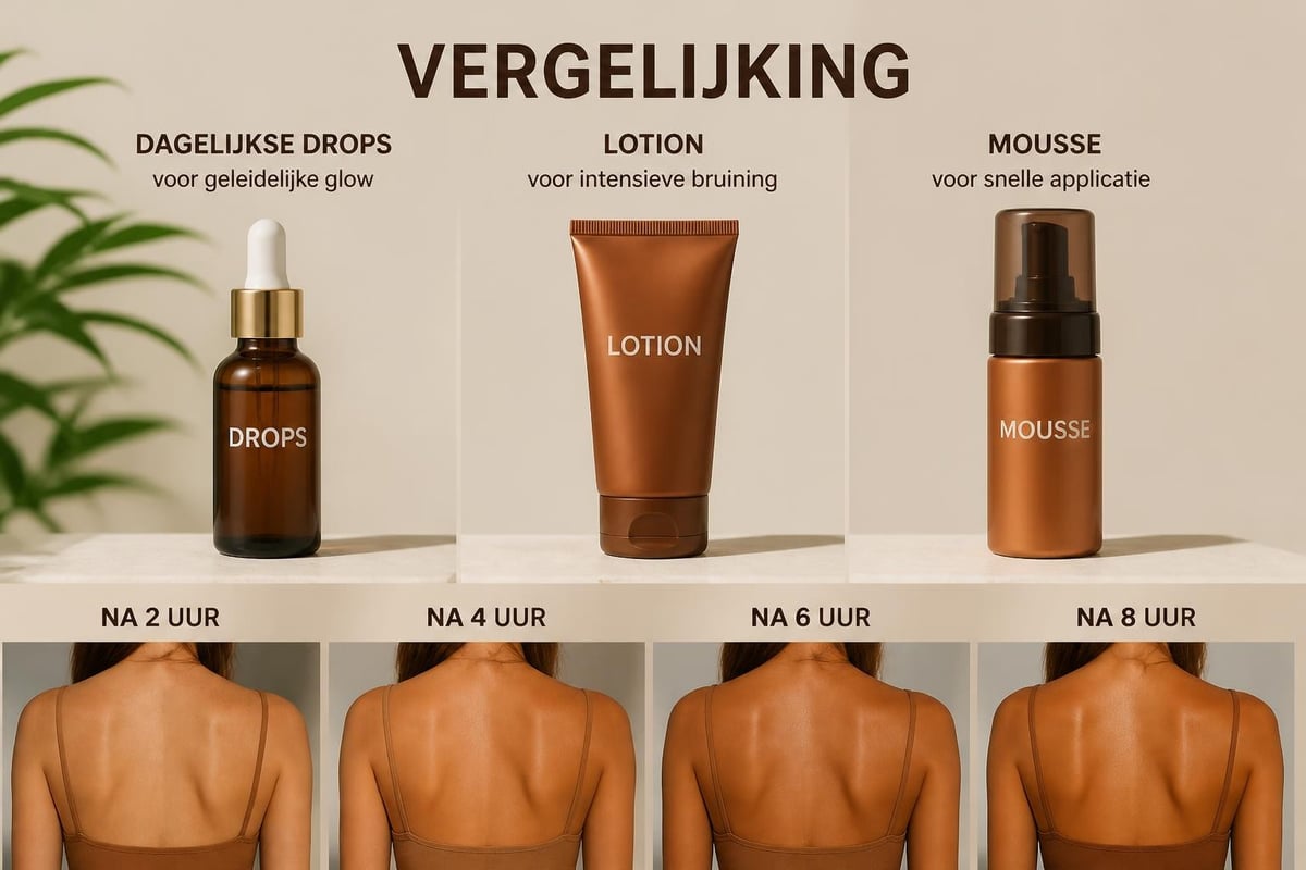 Verschillende zelfbruiner toepassingen