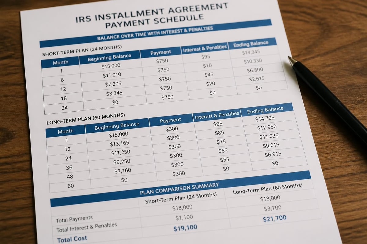 IRS installment agreement payment timeline