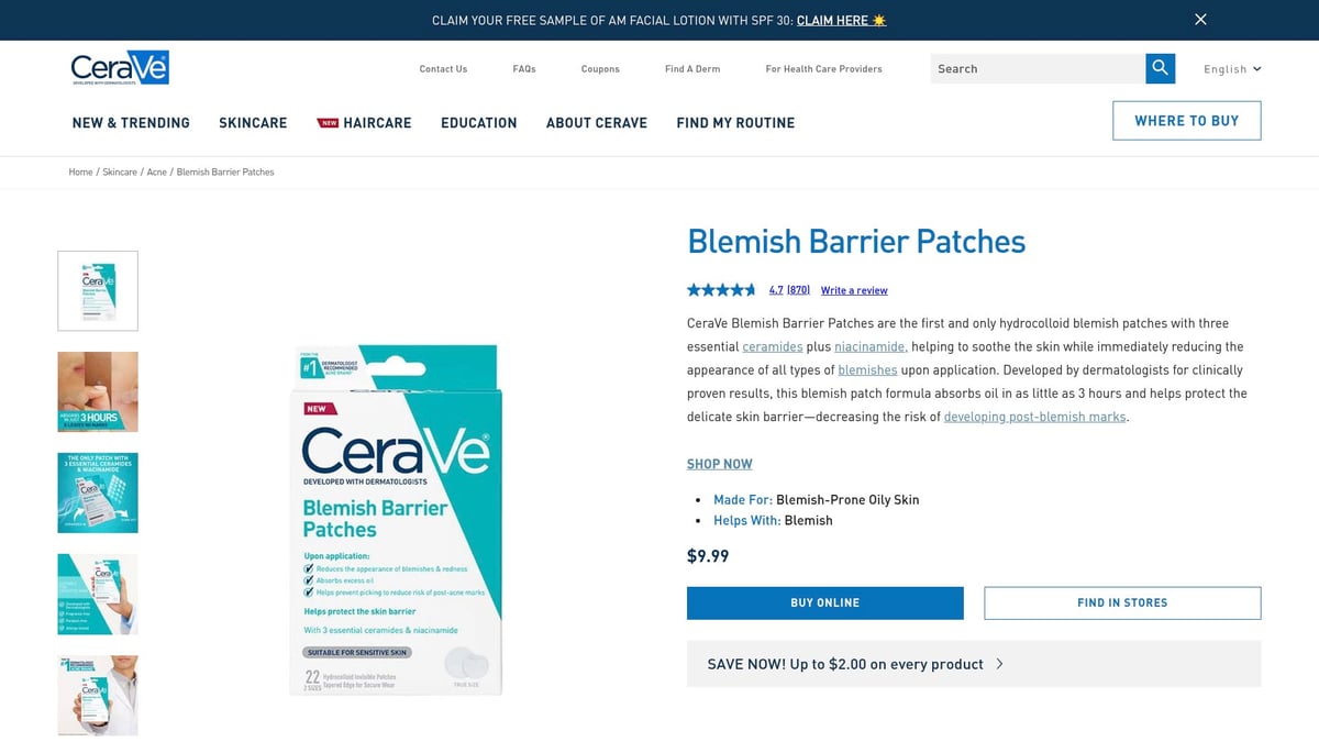 7 Must-Try New Skincare Products for 2025 - CeraVe Blemish Barrier Patches