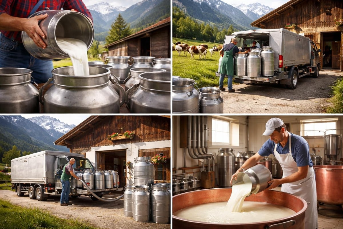 Milchlieferung Sennerei