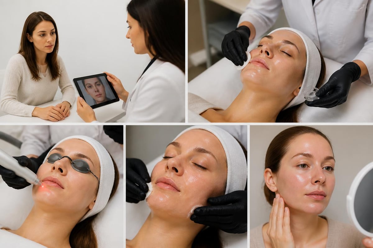 CO2 laser treatment stages