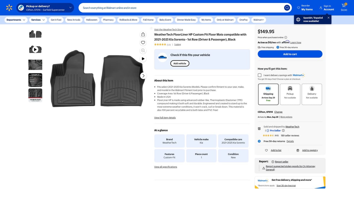 7 Best Kia Sorento Floor Mats for Ultimate Protection 2025 - WeatherTech FloorLiner HP Custom Fit Floor Mats compatible with 2021-2025 Kia Sorento - 1st Row (Driver & Passenger), Black