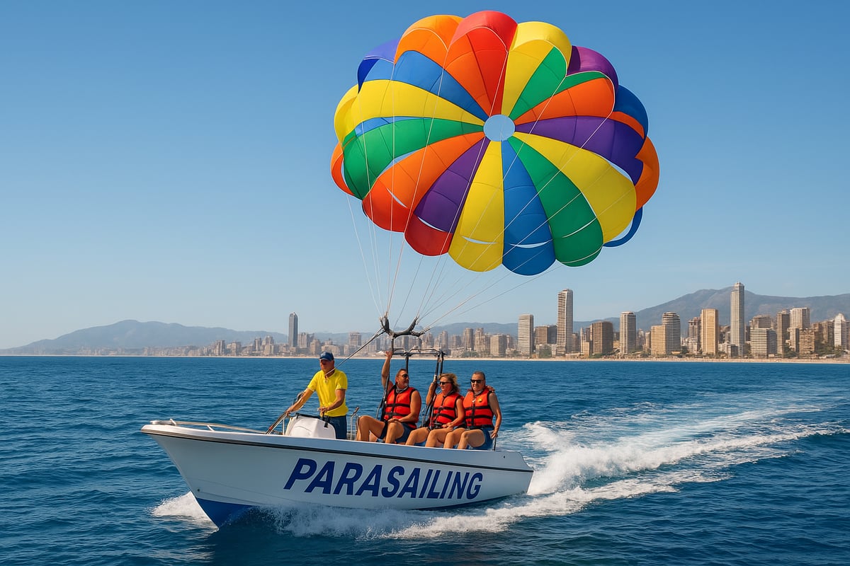 Motos de Agua Benidorm - article 326691bf 5f79 43e1 832 fotografia realista de alta calidad de una lancha 2 5379hw Empresas y Lugares Recomendados para Parasailing Sin Mojarse en Benidorm