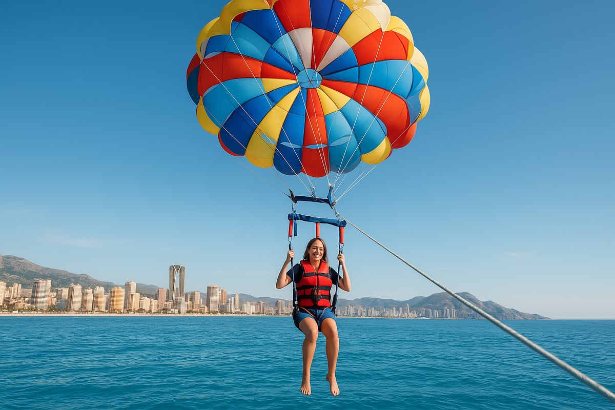 Motos de Agua Benidorm - article 326691bf 5f79 43e1 832 fotografia realista y de alta calidad de una perso 0 hziicm ¿Qué es el Parasailing y Por Qué es Tan Popular en Benidorm?