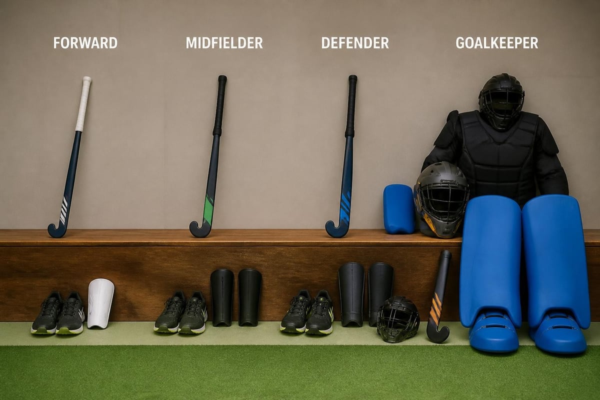 Field hockey equipment for different positions