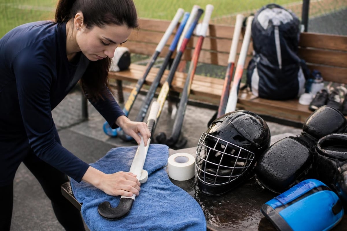 Field hockey equipment maintenance workflow