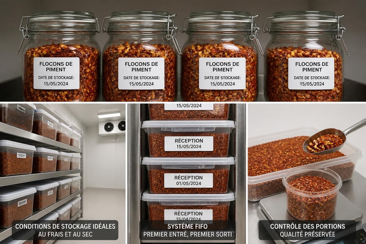 Storage solutions for piment flocons