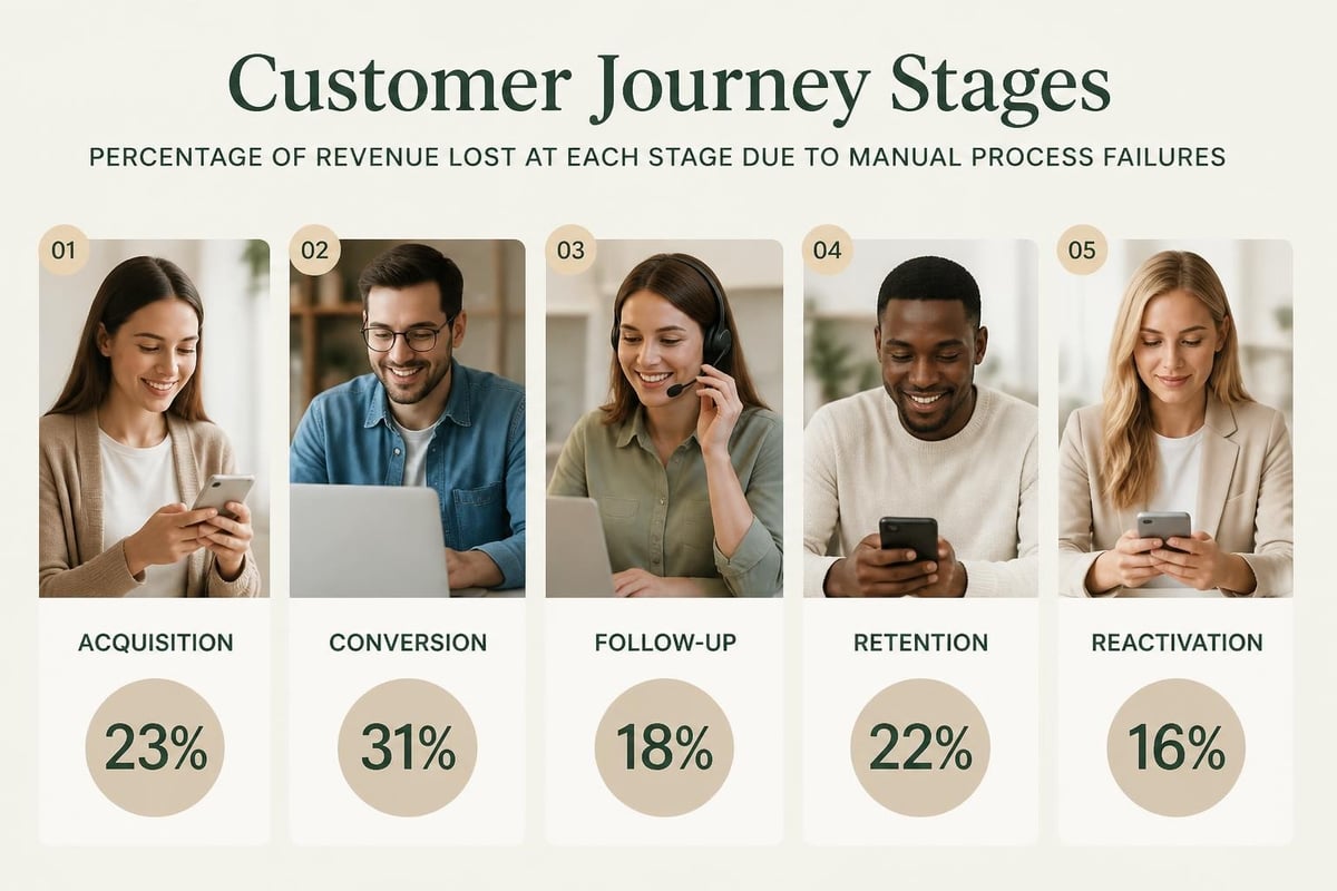 Revenue leakage funnel visualization