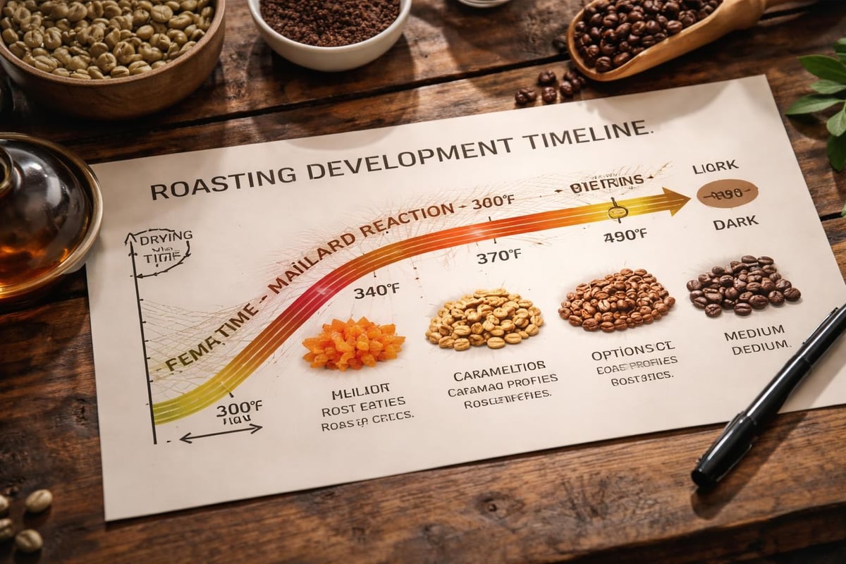 Coffee roasting development stages