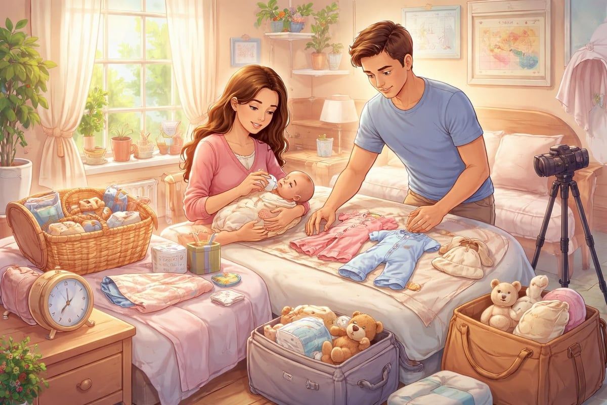 Preparing for newborn photography session