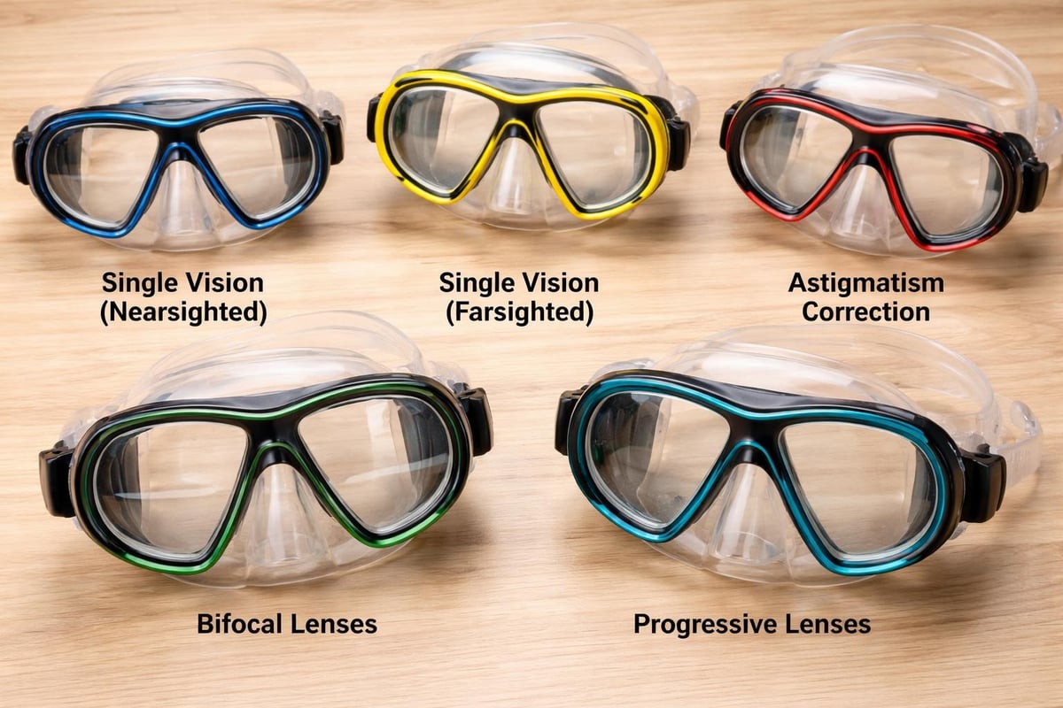 Prescription options for diving masks