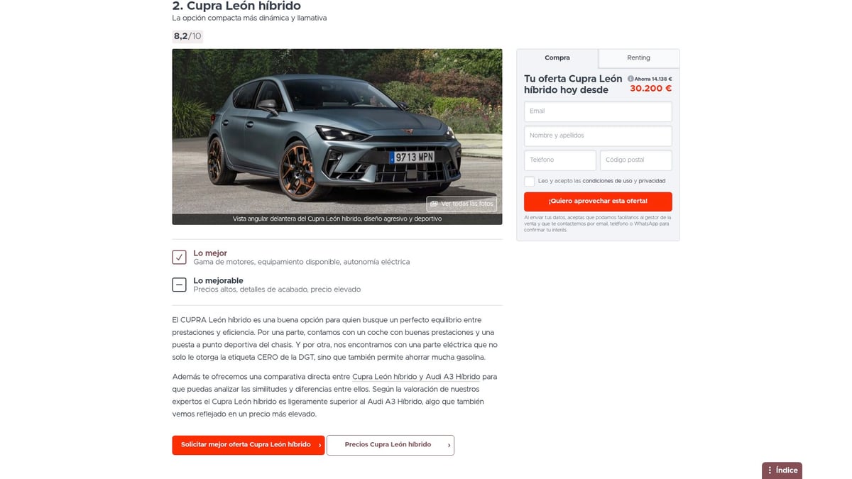 7 Coches Deportivos Baratos Que Sorprenden En 2025 - Cupra León Híbrido